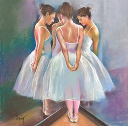 Reflexiones de ballet II by Domingo - Original Drawing, Paper on Board sized 16x16 inches. Available from Whitewall Galleries